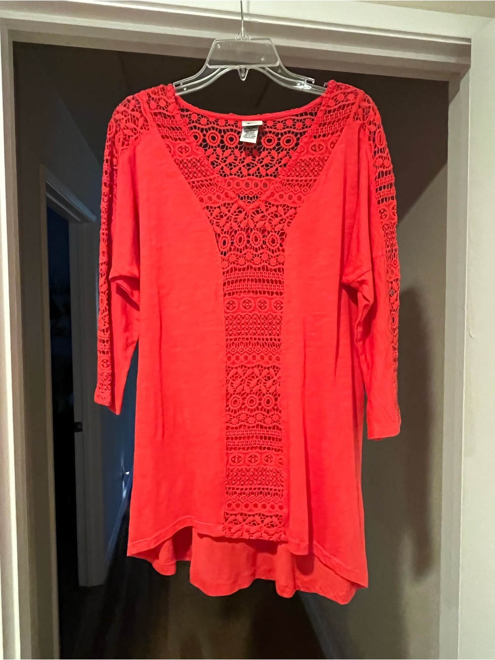 XCVI Coral Crochet-Panel Tunic